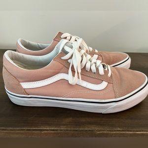 Vans Old Skool Shoes Sneakers Blushing Pink/White Suede Upper Canvas Mens Womens